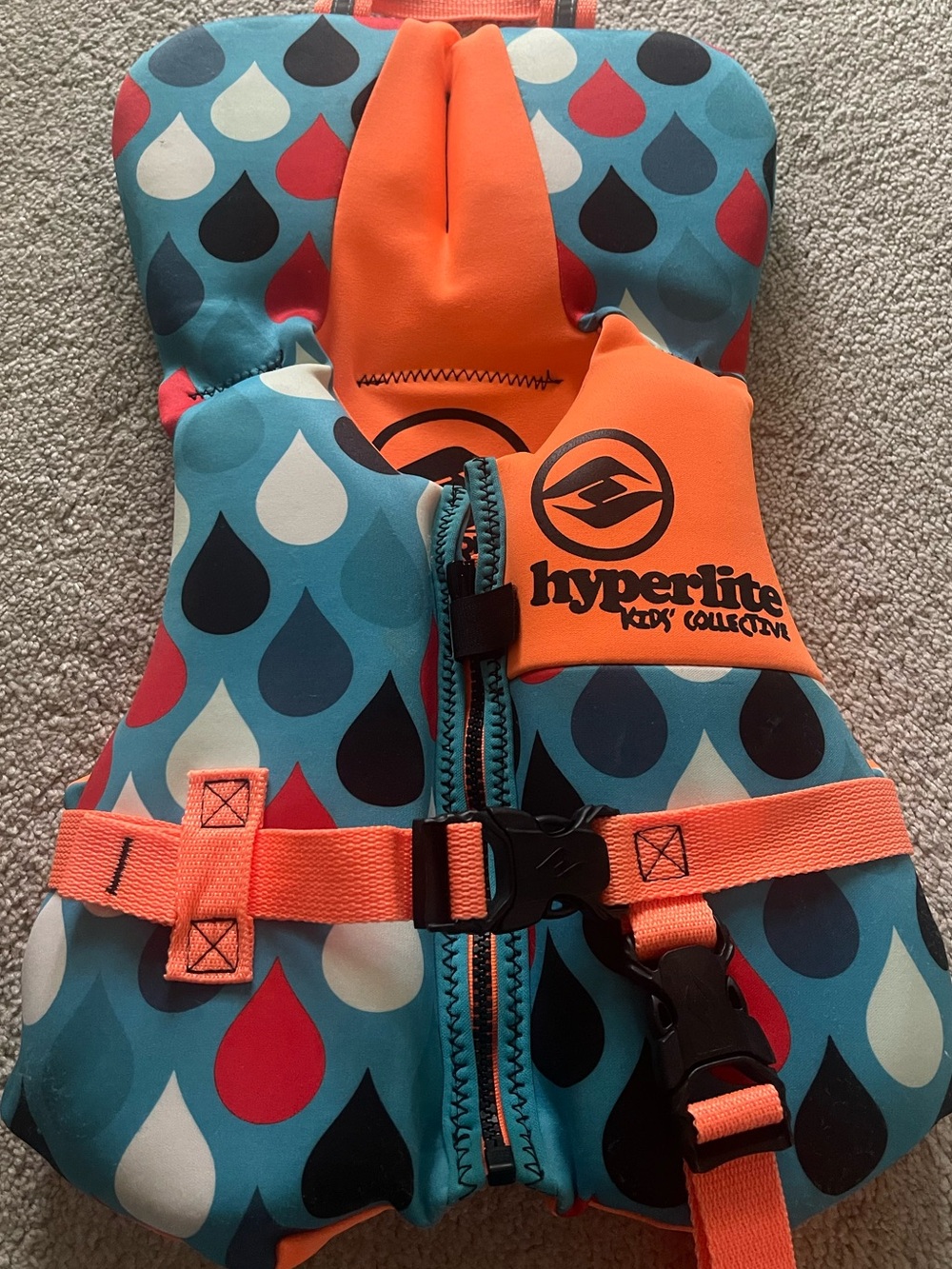 Hyperlite Kids Collection Orange & Teal Life Jacket